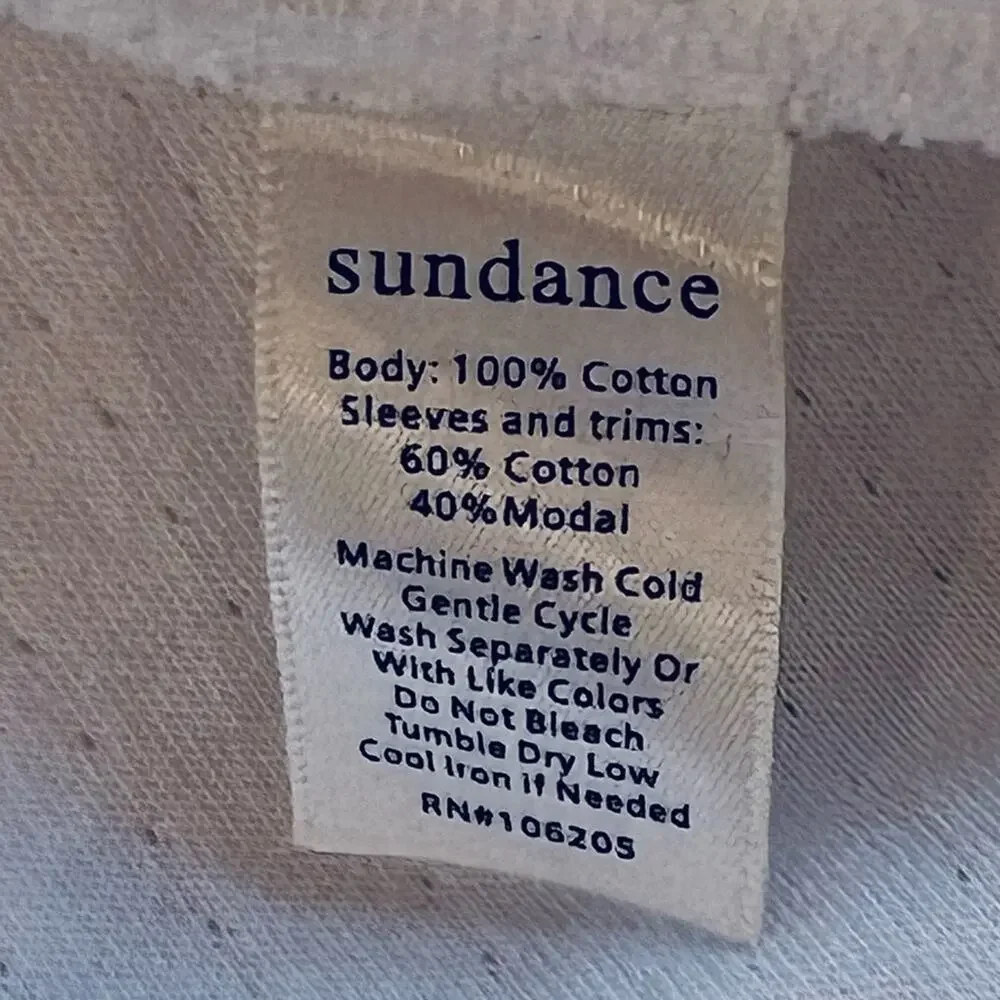 Sundance Women’s Sz S White Quarter Zip Sweater Fair Isle Sleeve Knit Cotton